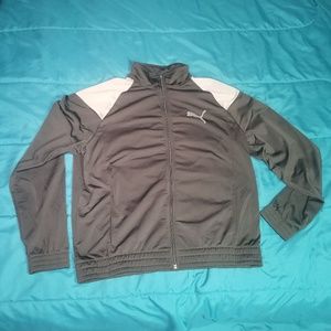 Puma zip up wind breaker black and gray Large